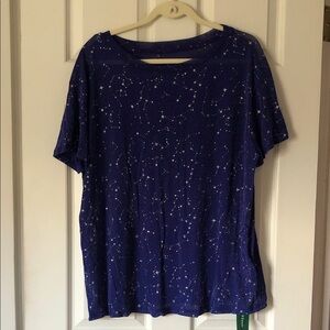 SHEIN Constellation Print Blue Tee